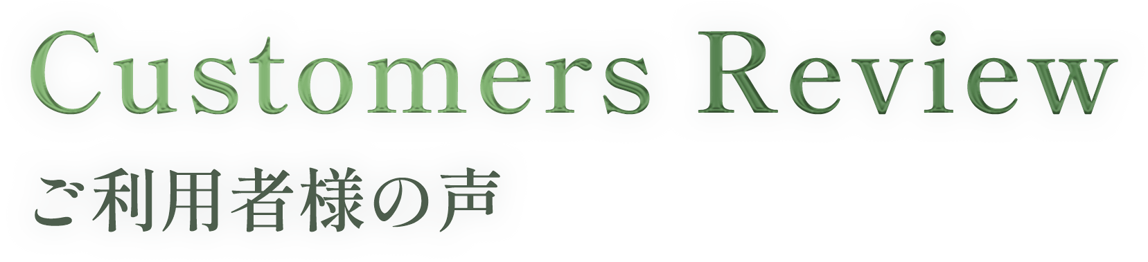 Customers Reviewご利用者様の声